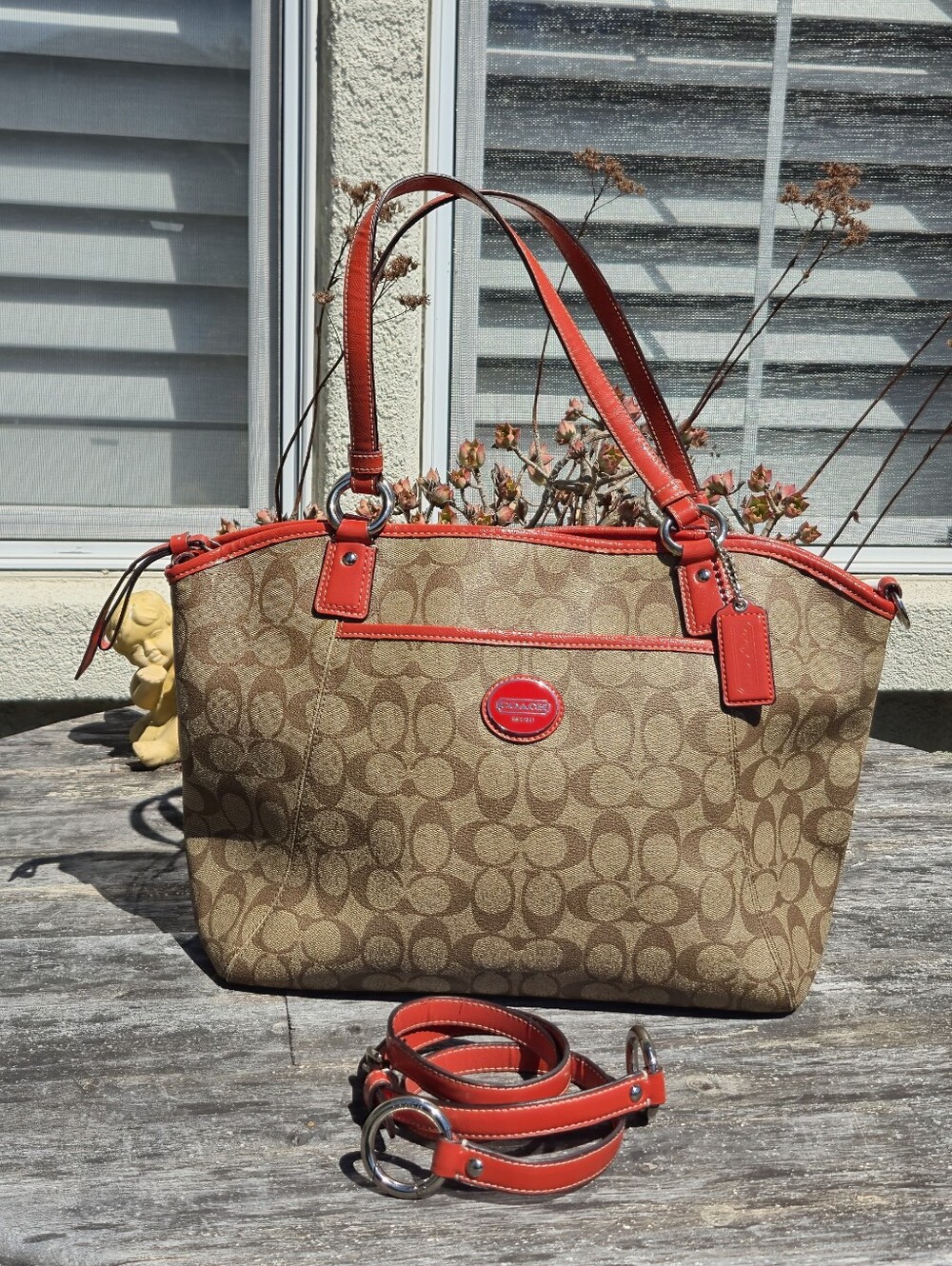 Coach Peyton Pocket Tote F19816 - Signature Canvas